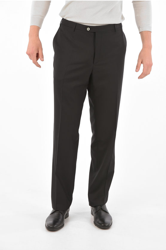 Corneliani Virgin Wool 4-pocket Leader Pants In Black