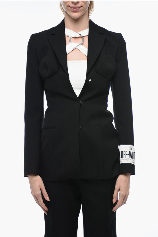 Shop Off-white Virgin Wool Ablohland Slim Fit Blazer