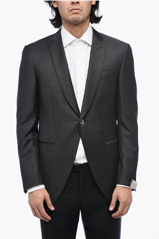 Shop Corneliani Virgin Wool Academy Blazer With Flush Pockets