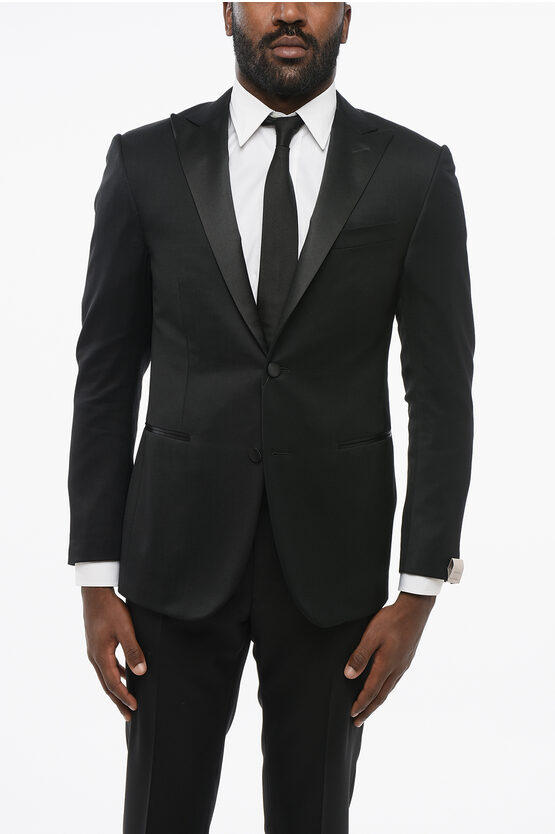 Corneliani Virgin Wool Academy Cerimonia Blazer With Peak Lapel