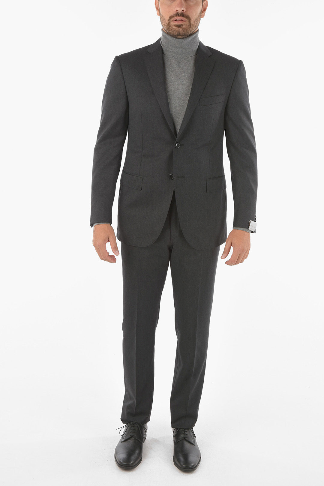 Corneliani Virgin Wool ACADEMY Suit with Notch Lapel men - Glamood Outlet