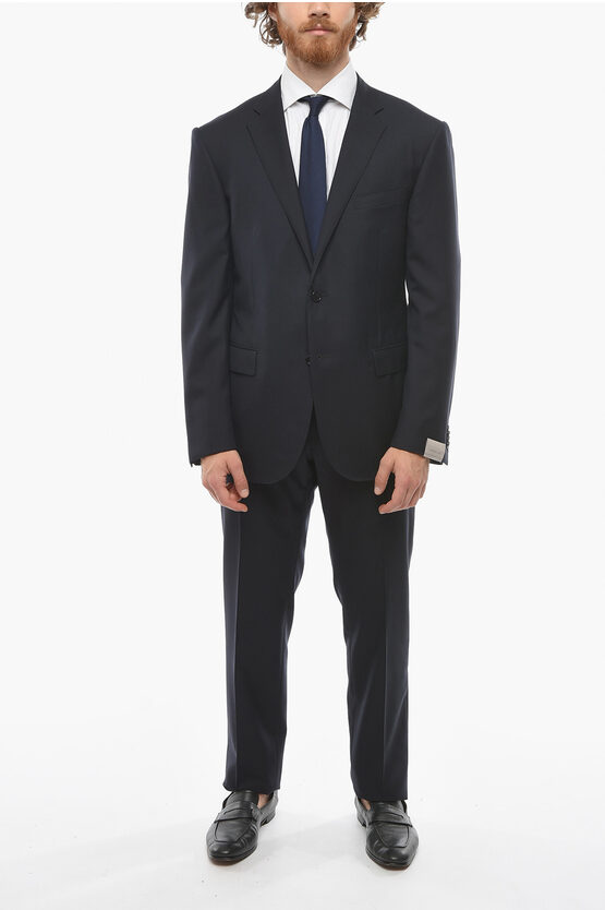 CORNELIANI VIRGIN-WOOL ACADEMY SUIT WITH NOTCH LAPEL 