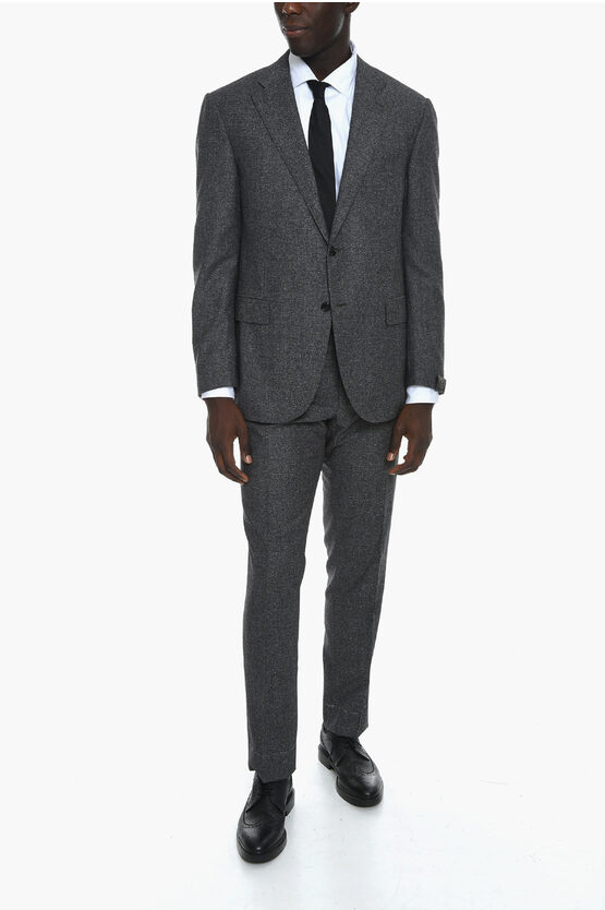 Corneliani Virgin-wool Academy Suit With Notched Lapel In Gray