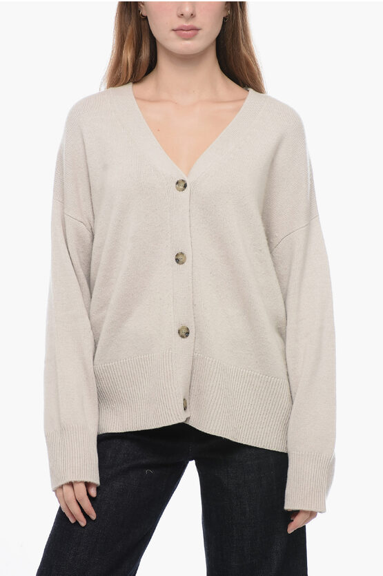 Shop Allude Virgin Wool And Cashmere Cardigan With 4-buttons