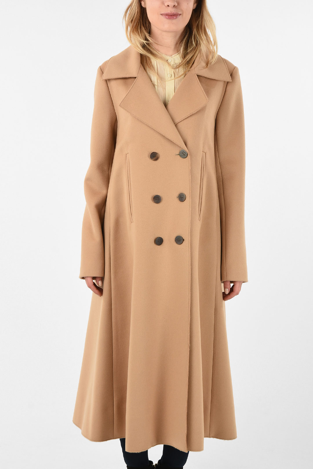 Loewe Virgin Wool and Cashmere Double-Breasted Swing Coat women - Glamood  Outlet