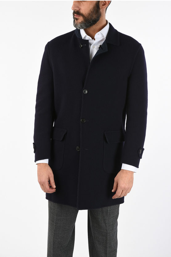 Corneliani virgin wool and cashmere reversible coat men Glamood Outlet