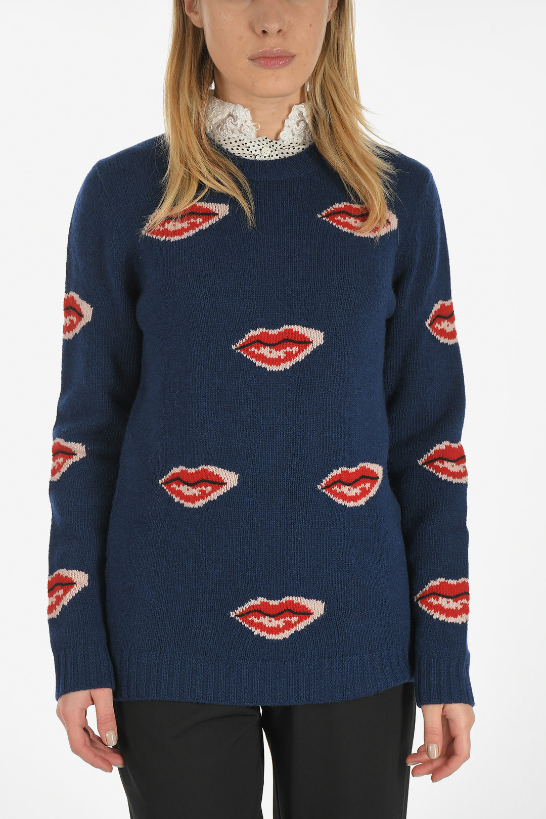 Prada Virgin Wool and Cashmere Sweater with Lips Embroidery women - Glamood  Outlet