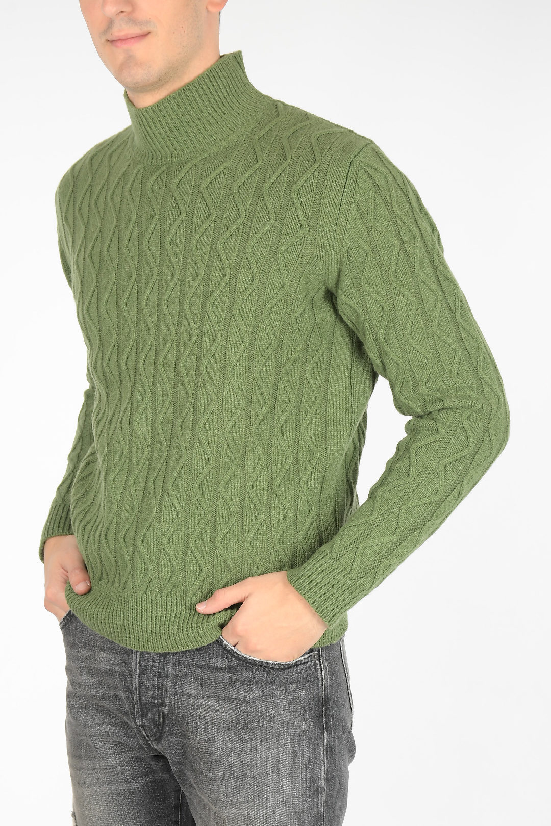 Regular turtleneck sweater made of virgin wool with cashmere 48904