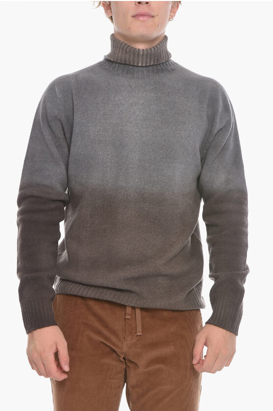 Altea Virgin Wool And Cashmere Turtleneck Sweater In Gray