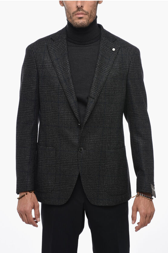 Shop Luigi Bianchi Virgin Wool And Silk Blazer With 3-buttons