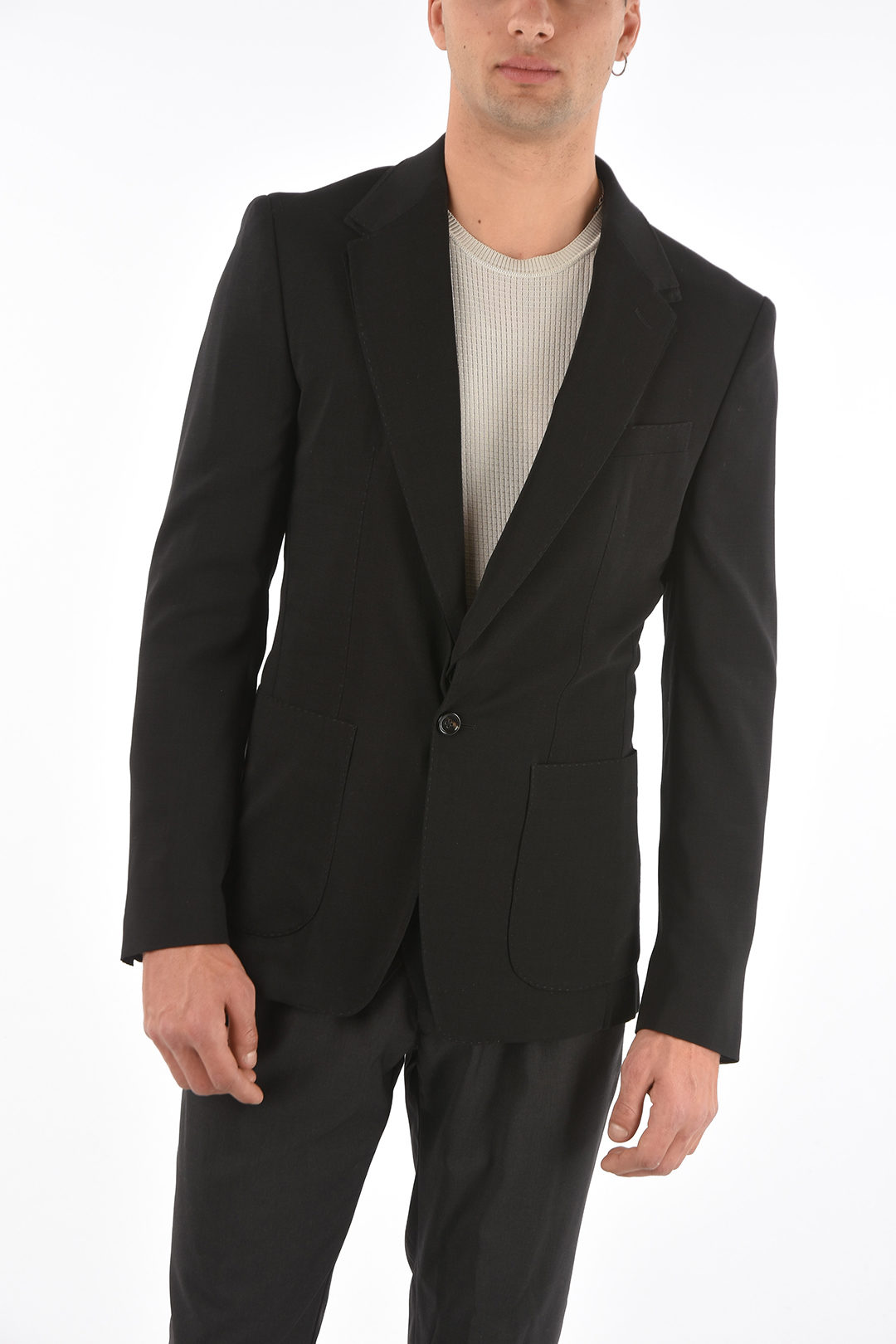 Dolce Gabbana Virgin-wool Blazer with Double Lapel men Glamood