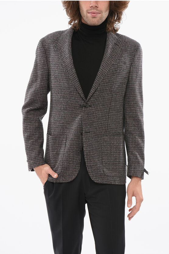 Nino Danieli Virgin Wool Blazer With Geometric Motif