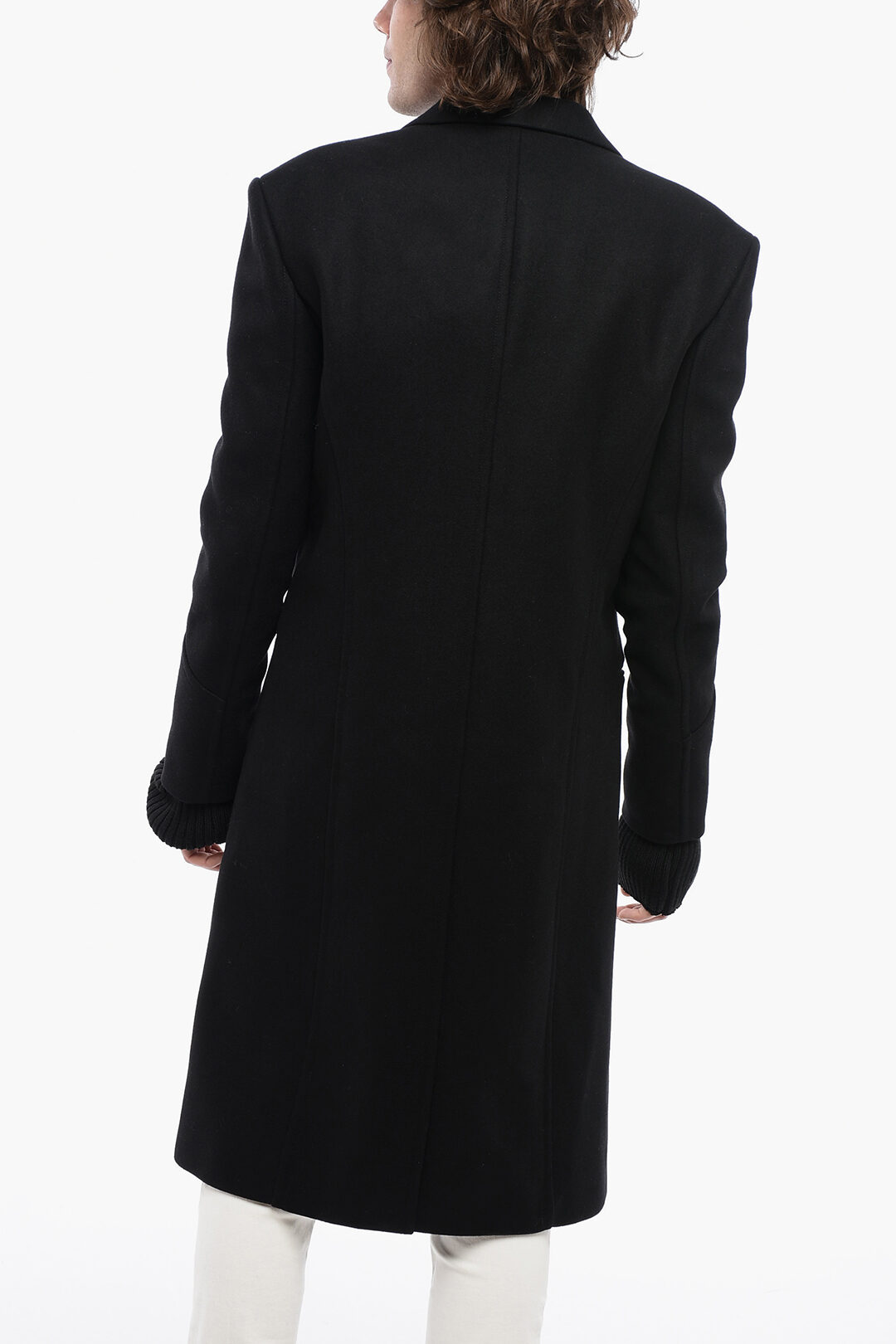 【関税＆送料込み】Balmain 10 Buttons Coat In Virgin Wool A Virgin wool officer's coat black black - Men | BALMAIN