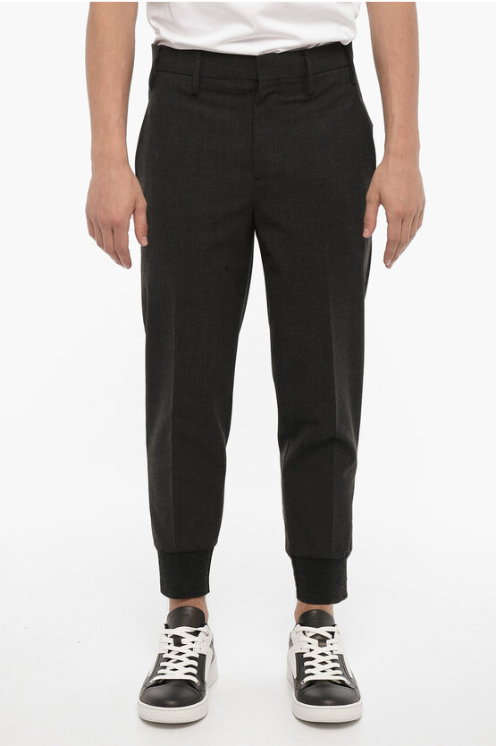 Shop Neil Barrett Virgin Wool Blend Jack Slim Fit Casual Pants