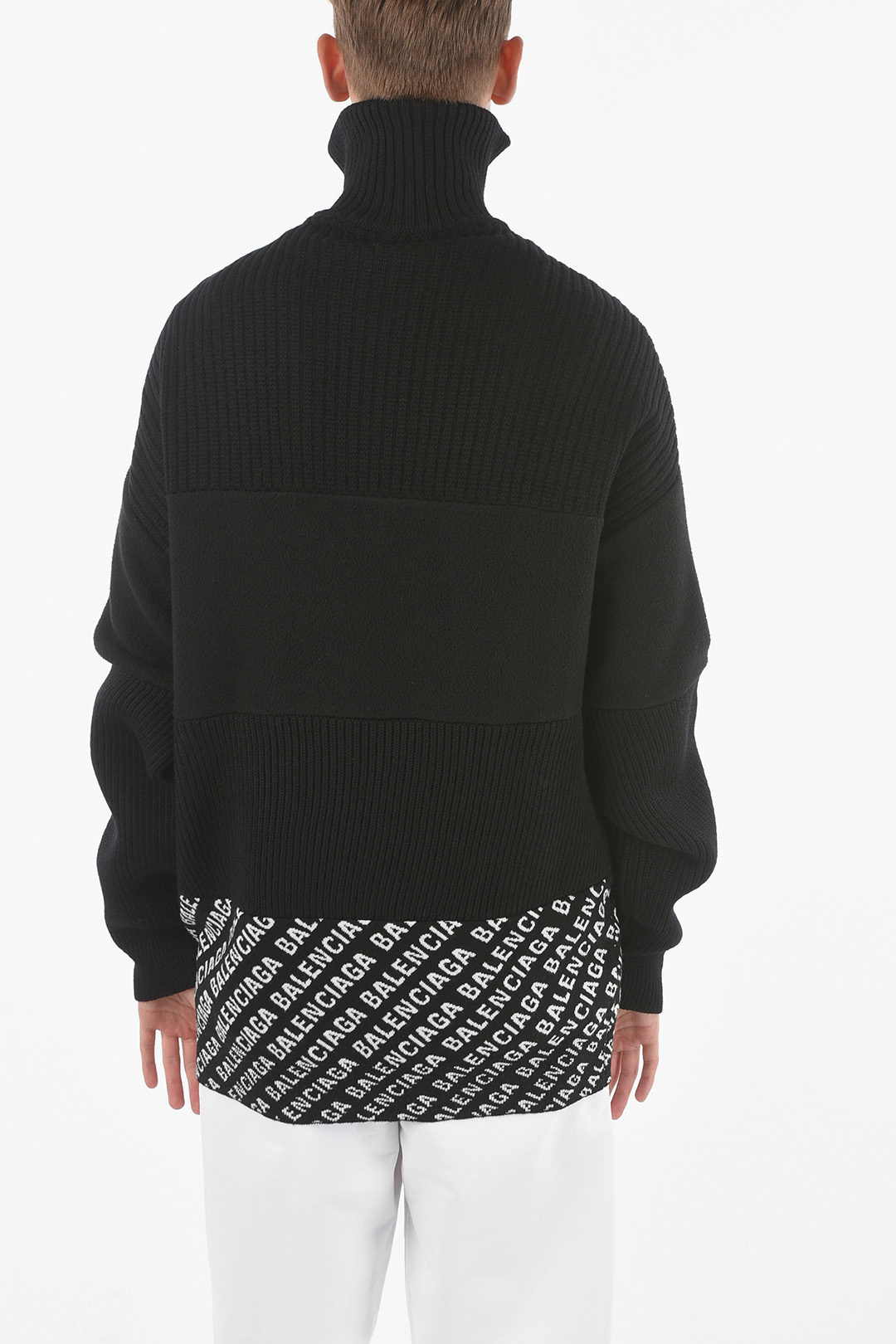 Balenciaga Virgin Wool-blend Oversized Half-zip Sweater with