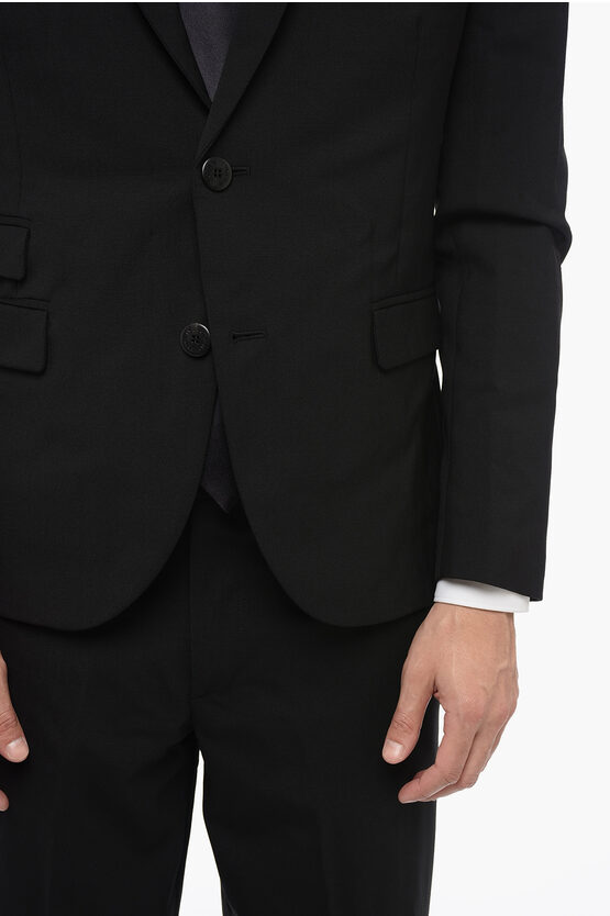 Virgin Wool Blend RUFFALO Slim Fit Suit with Notch Lapel