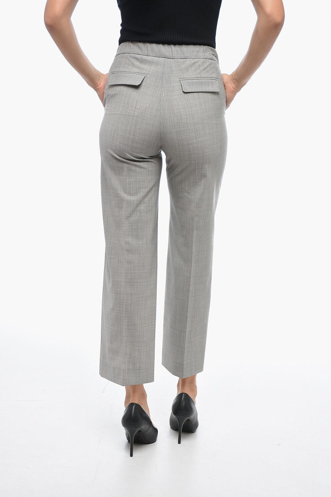 QL2 Virgin Wool Blend SABINA Chinos Pants with Elastic