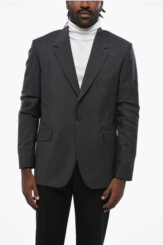 Dior Virgin Wool Blend Side Vents Notch Lapel 1-button Blazer