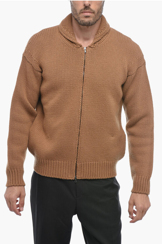 Shop Altea Virgin Wool Bomber Full Zip Sweatshirt