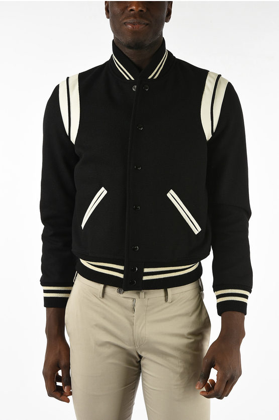 Saint Laurent Teddy Jacket In Wool In Black