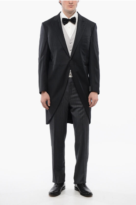 Corneliani Virgin Wool Center Vent Peak Lapel Cerim.leader Ceremony Gro