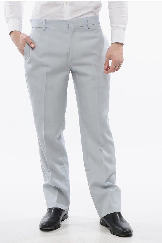 OFF-WHITE Virgin Wool Chinos Pants with Zipped Ankle