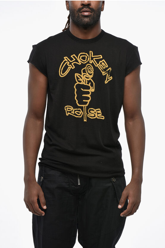 Dsquared2 Virgin Wool Choke Fit Crew-neck T-shirt In Black