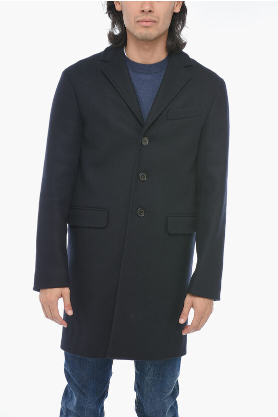 Shop Dsquared2 Virgin Wool Coat With Flap Pockets