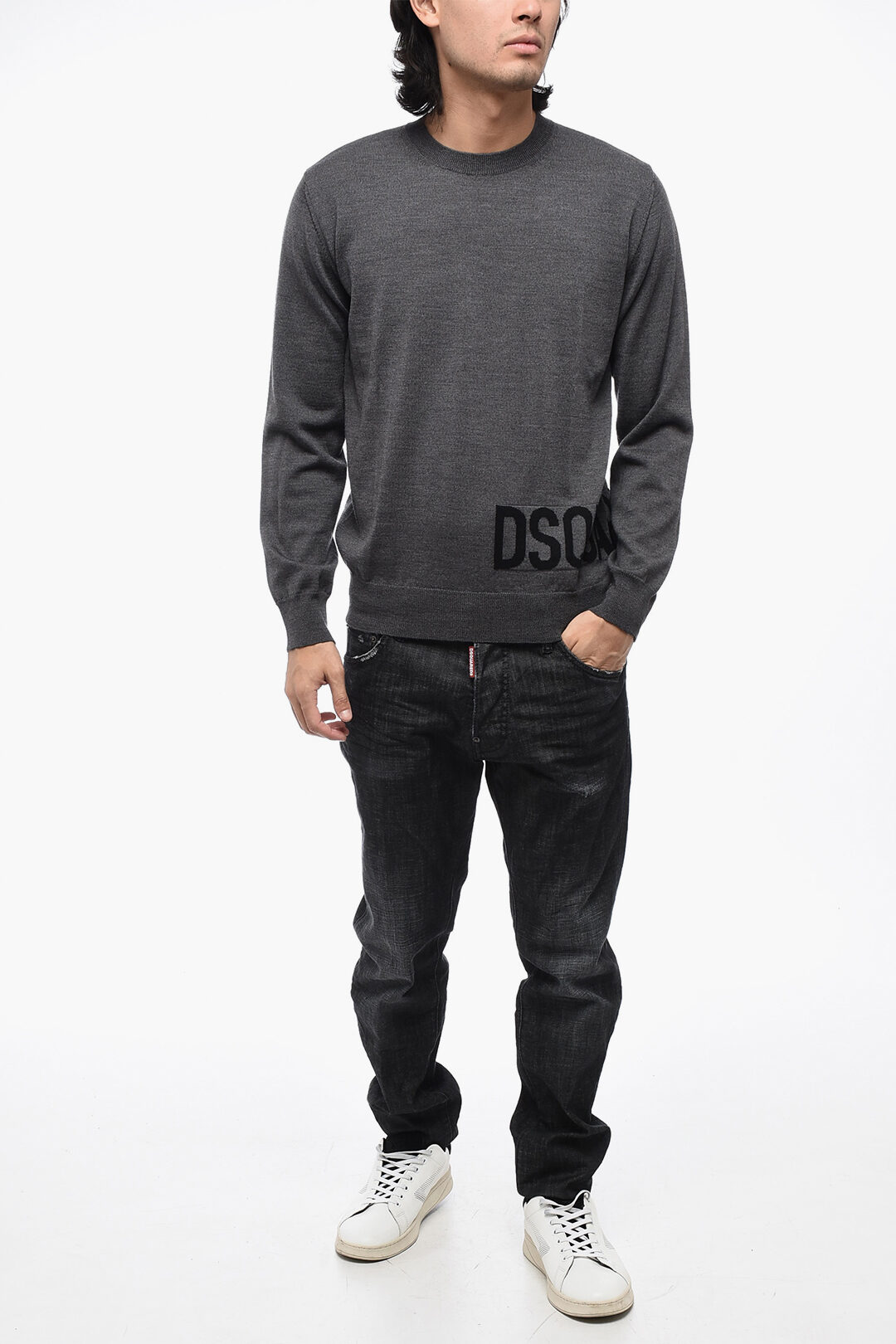 【送料&関税込】Dsquared2 Virgin Wool Crew-neck Sweater Dsquared2 Virgin Wool Crew-neck Sweater men - Glamood Outlet