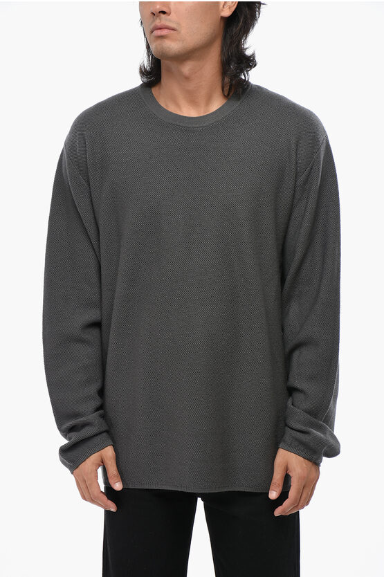 Dolce & Gabbana Gray Wool Knitted Round Neck Pullover Sweater In Gray