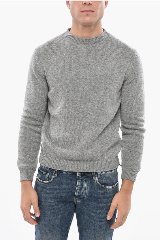 Malo Virgin Wool Crew-neck Sweater In Gray