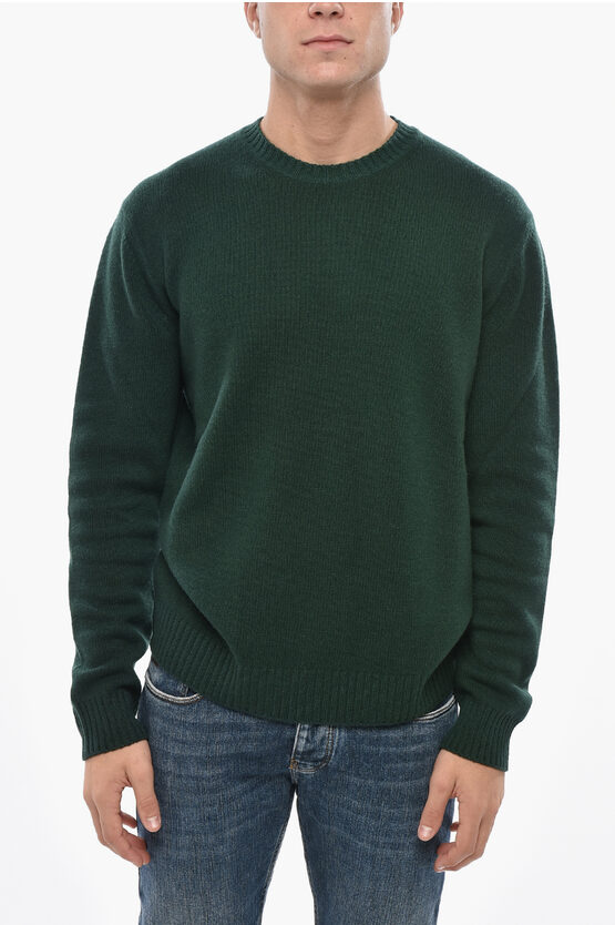 Malo Virgin Wool Crew-neck Sweater In Green
