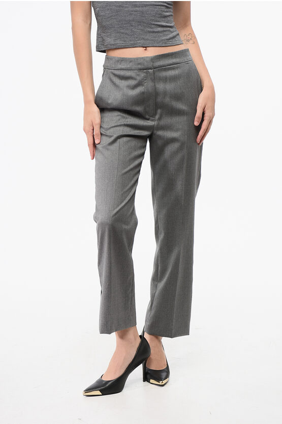 Loulou Studio Virgin Wool Dorkas Straight Leg Pants In Gray