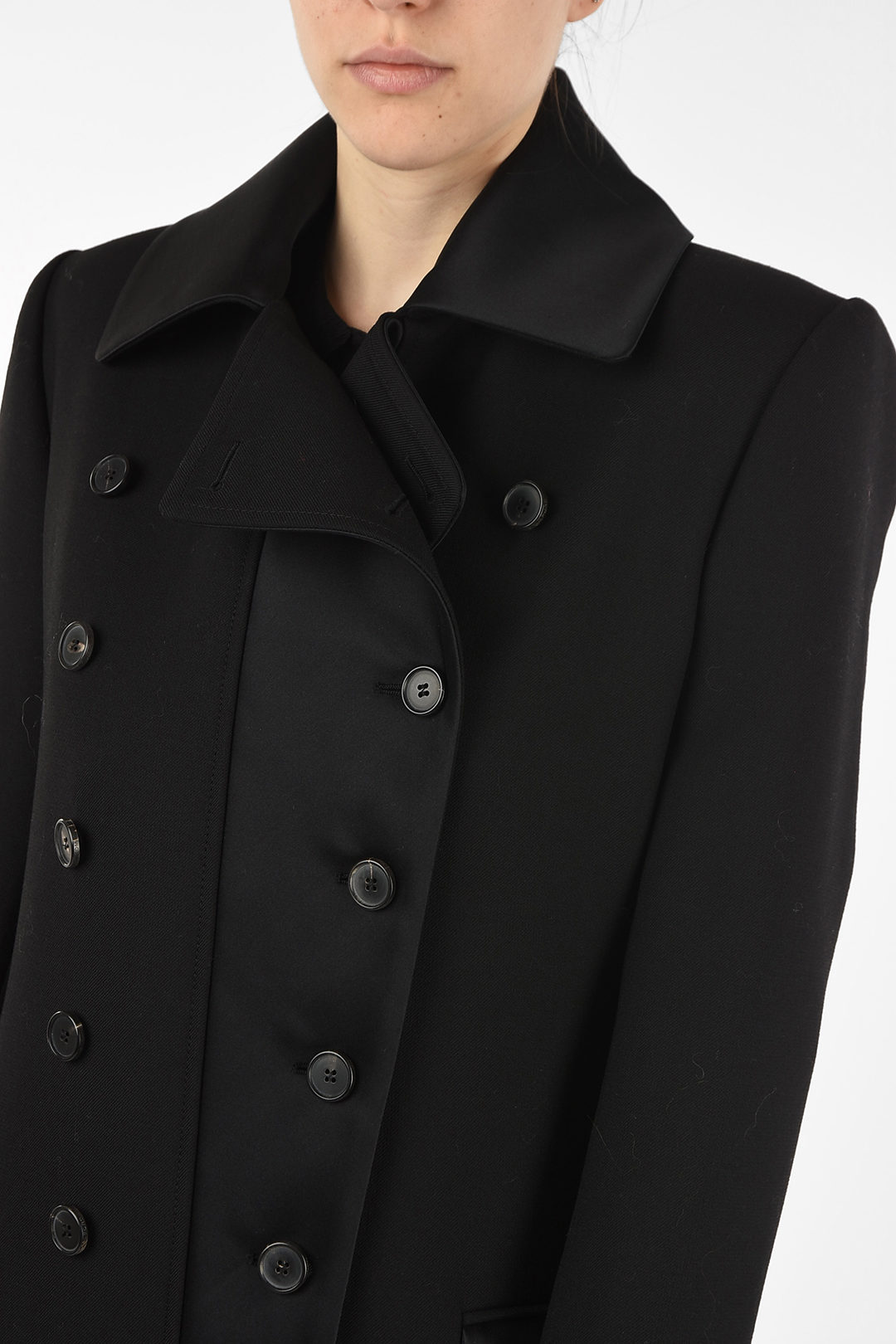 Tom Ford virgin wool double breasted balmacaan coat women - Glamood Outlet