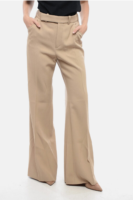 Chloé Virgin Wool Flared Fit Chinos Pants