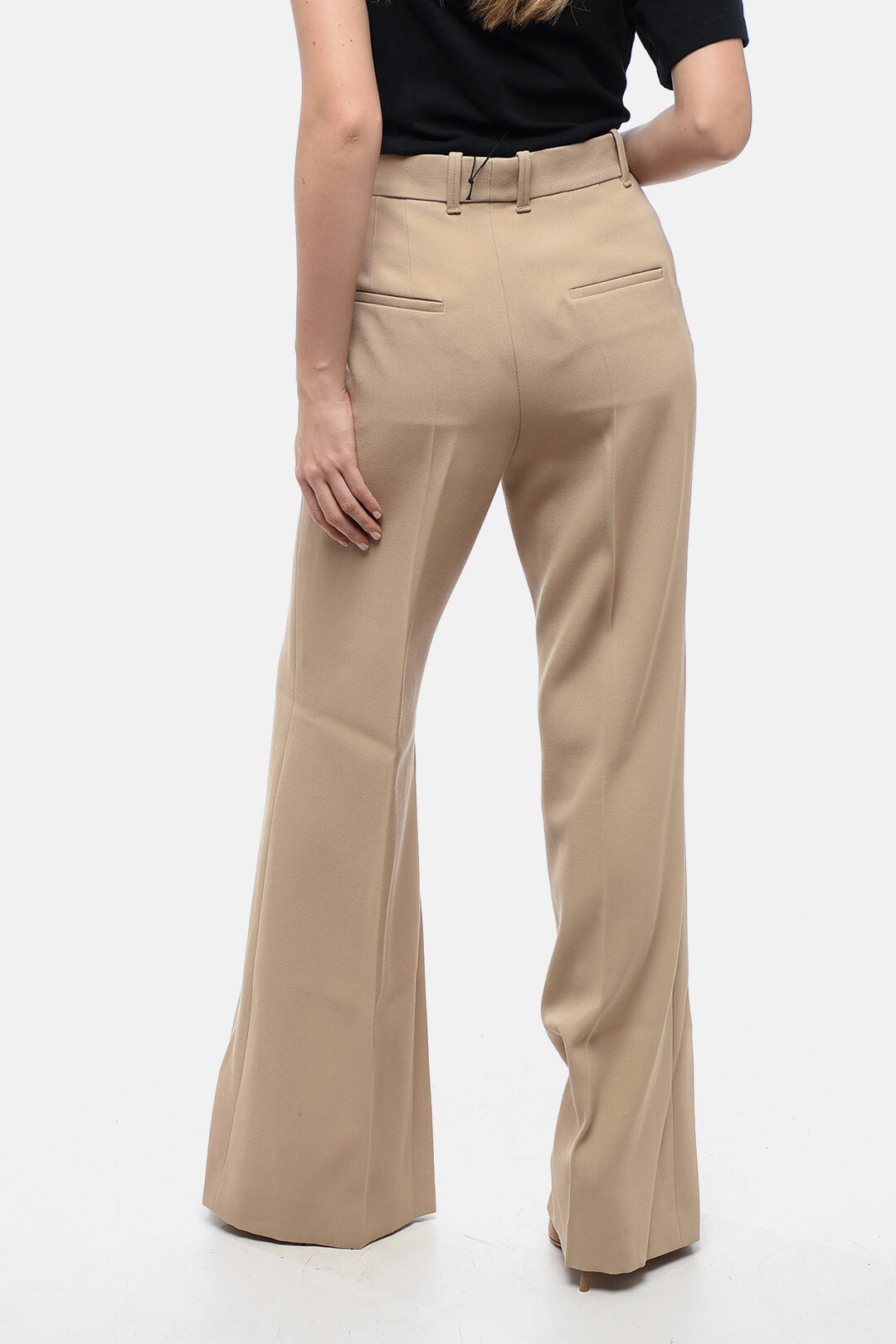 VIP【送料関税込】CHLOE WOOL KNITTED TROUSERS Chloe Virgin Wool Flared Fit Chinos Pants women - Glamood Outlet