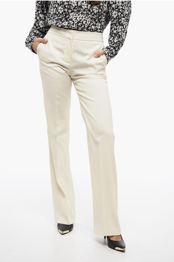 Shop Fabiana Filippi Virgin Wool Flared Pants