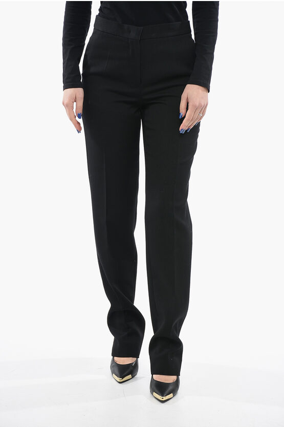 Jil Sander Virgin Wool Front-pleated Trousers In Black