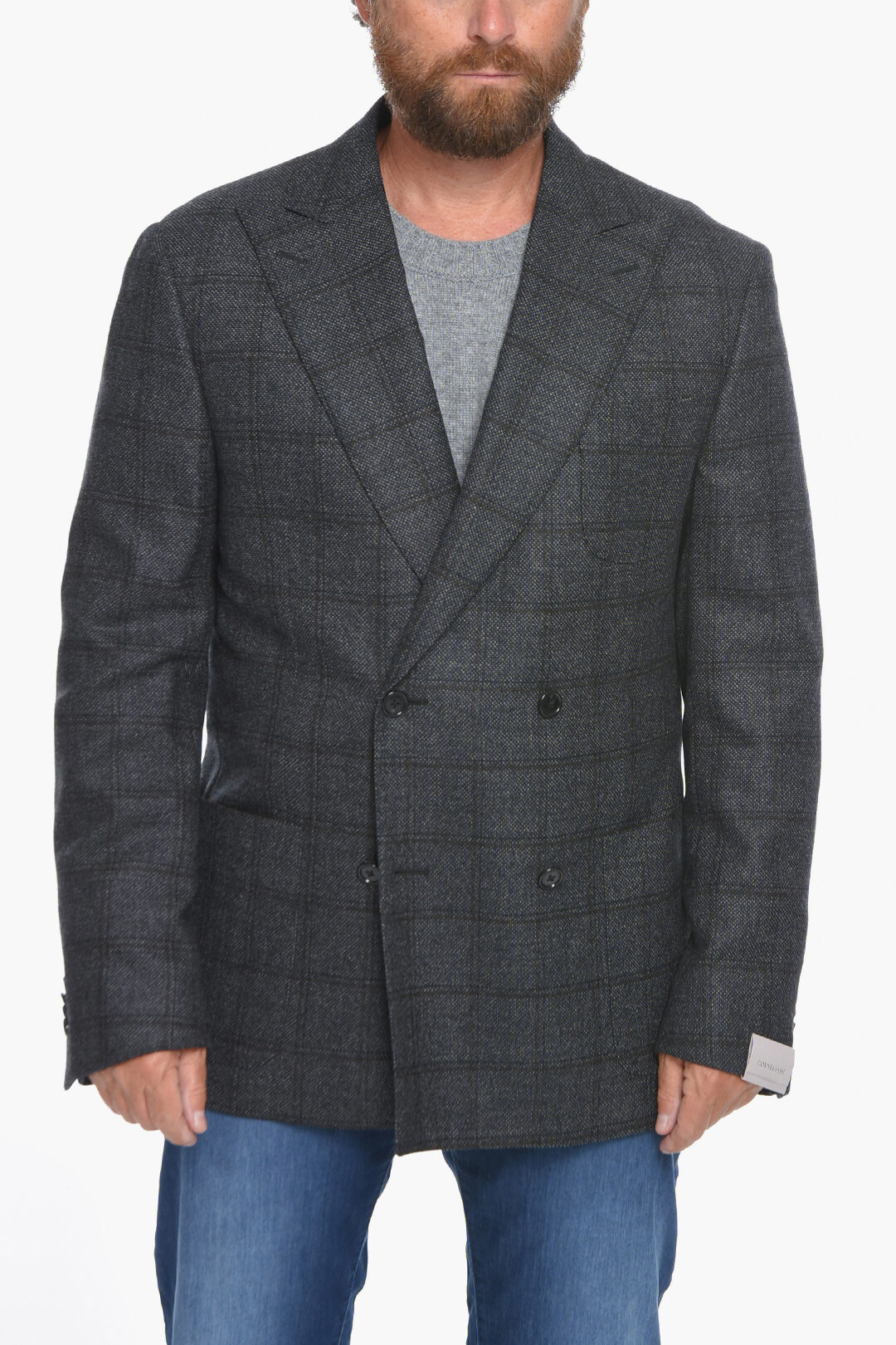Double-breasted virgin wool blazer main image 1