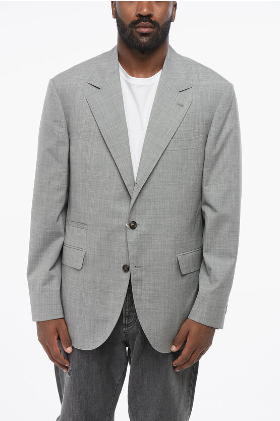 Brunello Cucinelli Virgin Wool Half-lined Blazer With Nocth Lapel