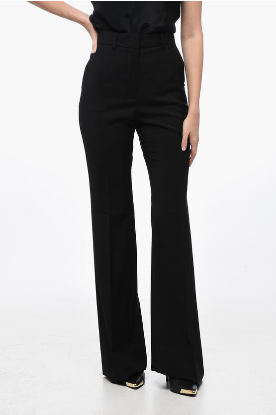 Shop Sportmax Virgin Wool Hangar Flared Fit Pants