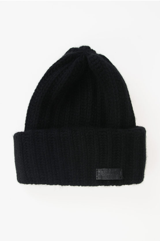 Dsquared2 Virgin Wool Hat In Black