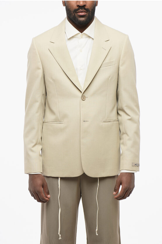 Fendi Virgin Wool Blazer With Logoed Buttons