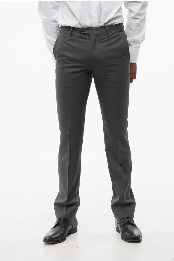 Corneliani Virgin Wool Leader Pants With Flush Pockets Grösse 44