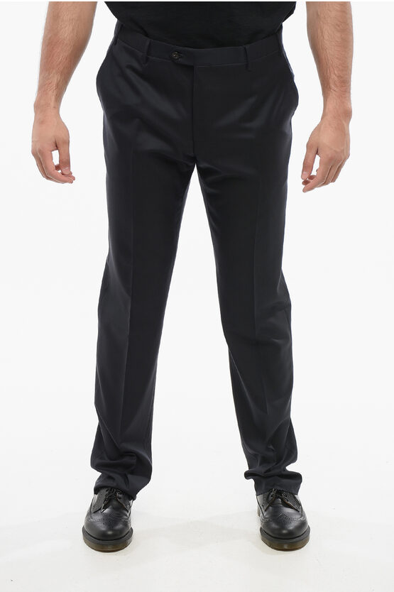 Corneliani Virgin Wool Leader Pants With Flush Pockets