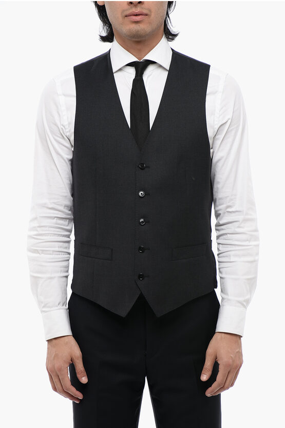 Corneliani Virgin Wool Leader Waistcoat With Back Adjuster