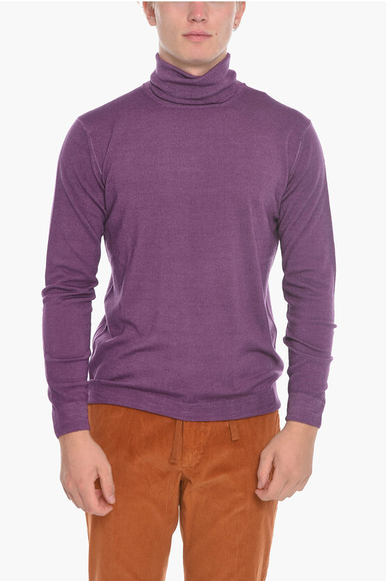 Altea Virgin Wool Lightweight Turtleneck Sweater In Purple