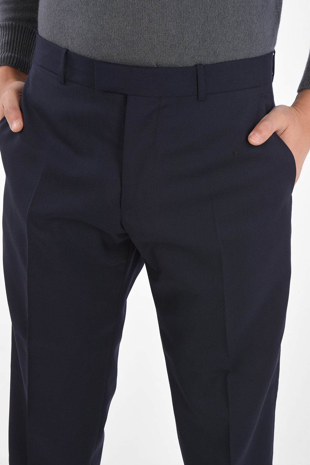 Virgin Wool LITHIUM Pants with Visible Side Sewing