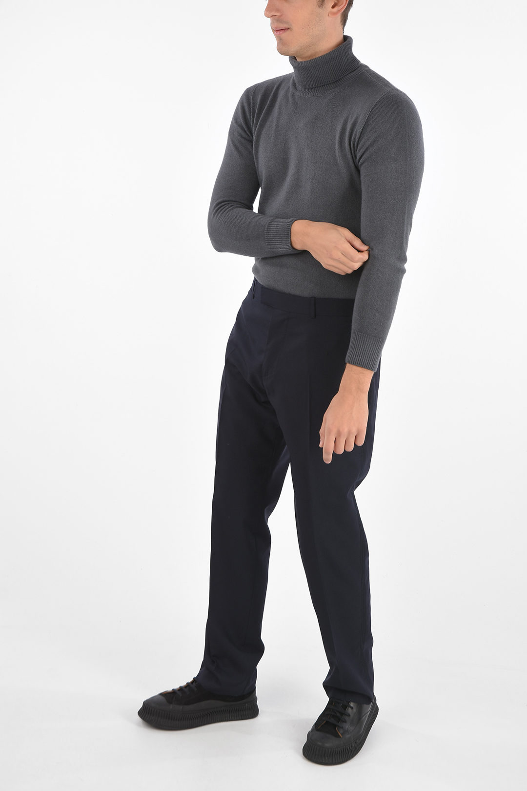 Virgin Wool LITHIUM Pants with Visible Side Sewing