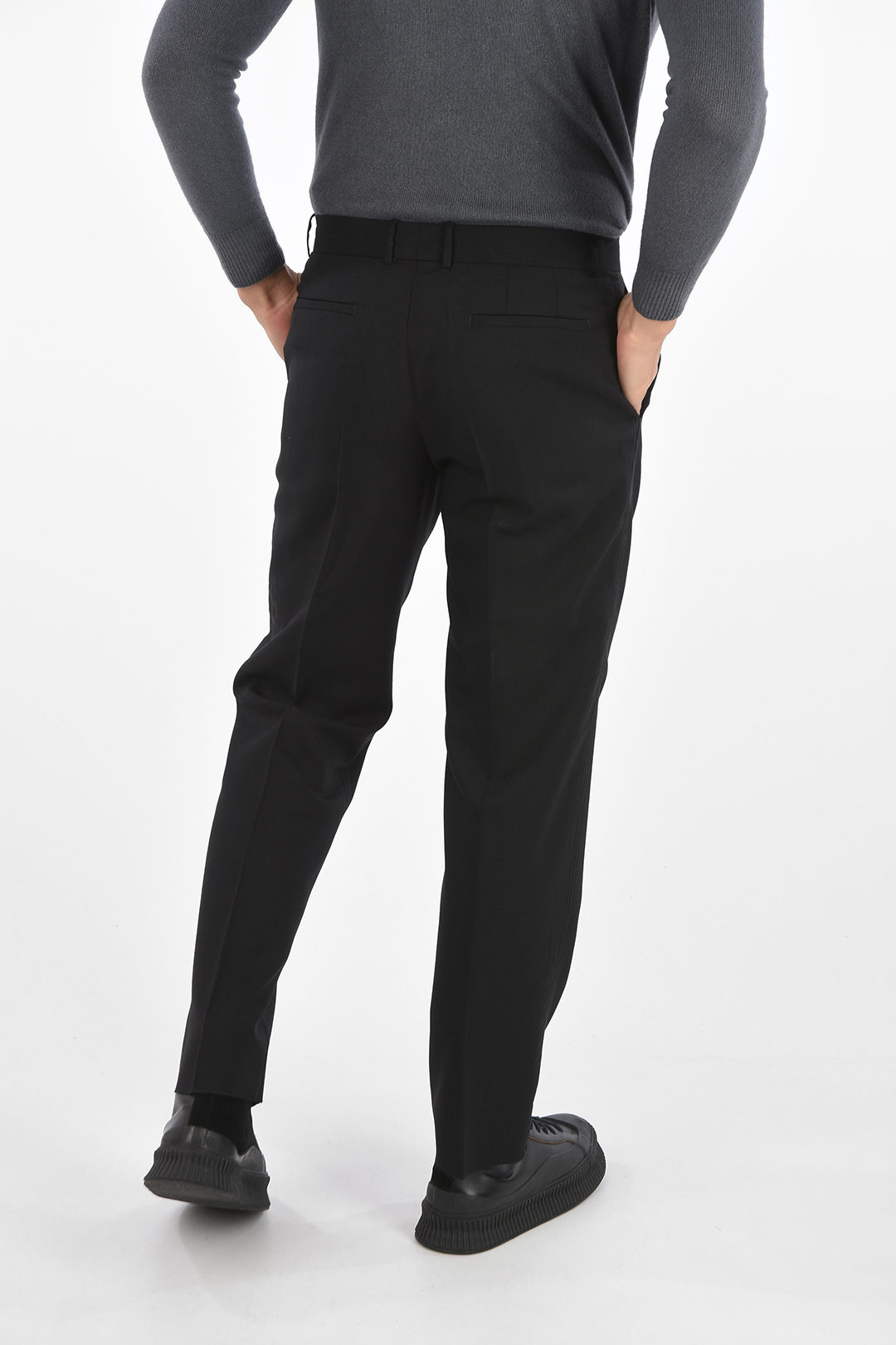 Virgin Wool LITHIUM Pants with Visible Side Sewing